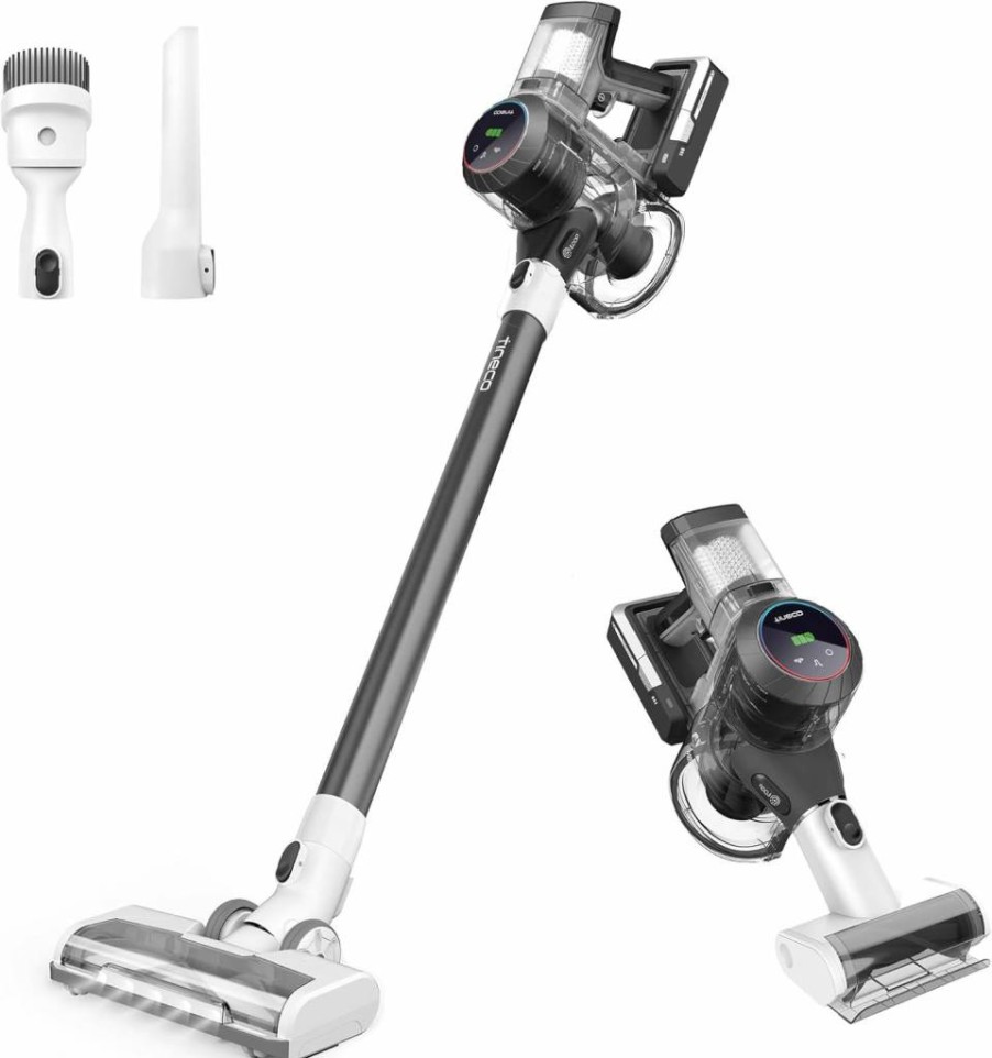 Tineco Pure One S11 Cordless Vacuum Cleaner - Smart Stick Handheld with Strong Suction, Lightweight Design for Deep Cleaning Hard Floors, Carpets, and Cars (Grey)