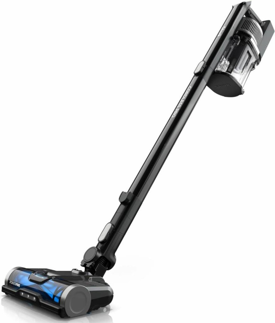 Shark WZ531H Cordless Stick Vacuum - PowerFins Brushroll, HEPA Filtration, Self-Cleaning, LED Headlights, 40 Min Runtime, Includes Crevice Tool & Dusting Brush, Lightweight (Renewed, Grey/Blue)