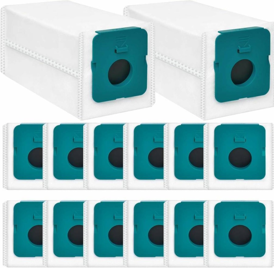 14 Pack Bluearks 3L Large Capacity Dust Bags Compatible With Roborock Q5, Q7, Q8, S7, S8 Series Robot Vacuums