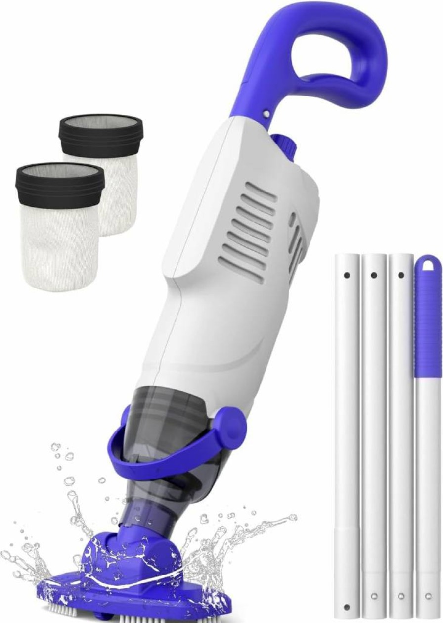 WuWo 60W Cordless Pool Vacuum for Above Ground Pools & Spas - 18GPM Powerful Suction, 5000mAh Battery (1H Runtime), Compact Lightweight Little Shark Design