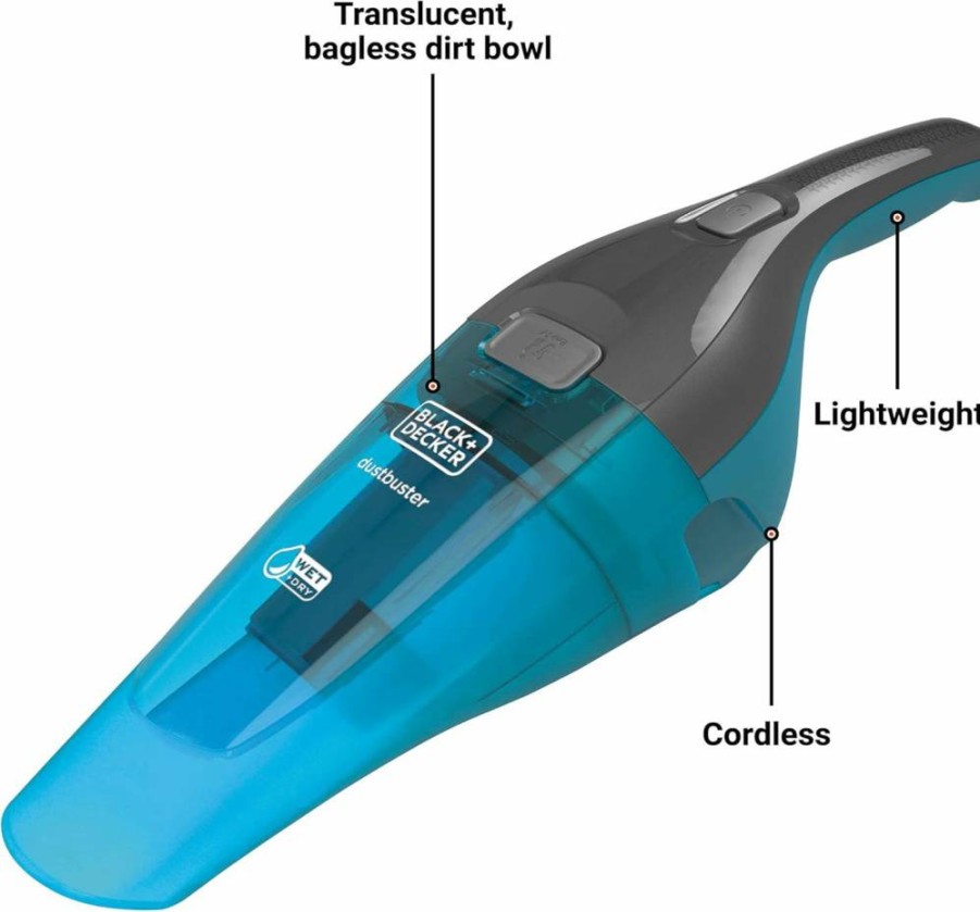 BLACK+DECKER HNV215BW52 Cordless Handheld Vacuum Cleaner, Dustbuster Wet/Dry Portable Hand Vac for Quick Cleanups