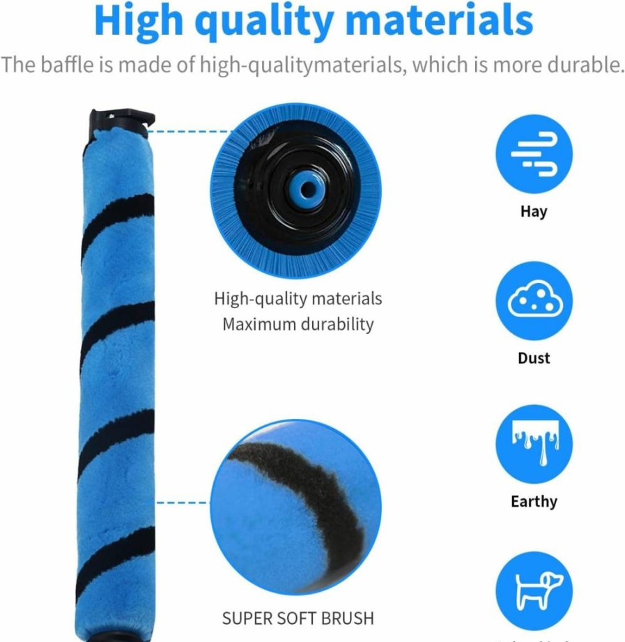 MULTIM Soft Roller Brush Replacement Set - Compatible with Shark Vertex & Rotator Models AZ2002, AZ2000, AZ2000W, AZ1501, LA455, LA502 - Pack of 2 (Part #1483FC2000)