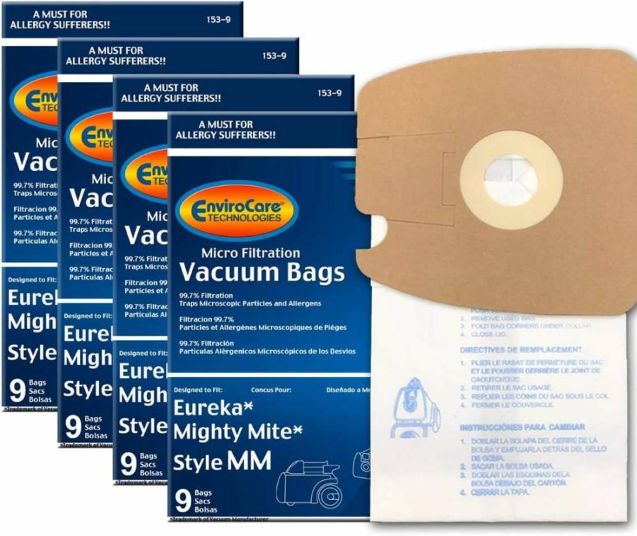 EnviroCare 36 Pack Replacement Vacuum Dust Bags for Eureka Mighty Mite MM 60297A, Fits Part# 60295C, Micro Filtration Compatible with Eureka Style Vacuums