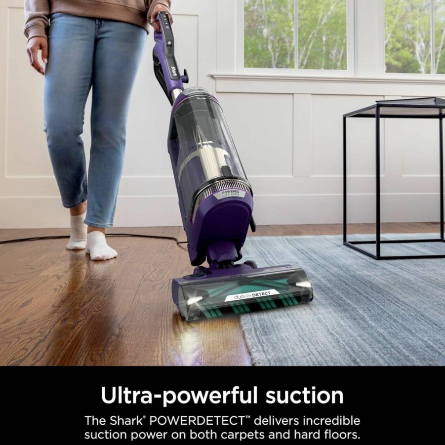 Shark Stratos AZ3002 Upright Vacuum with DuoClean PowerFins, HairPro Anti-Hair Wrap, Self-Cleaning Brushroll, Odor Neutralizer, and Powered Lift-Away, Navy