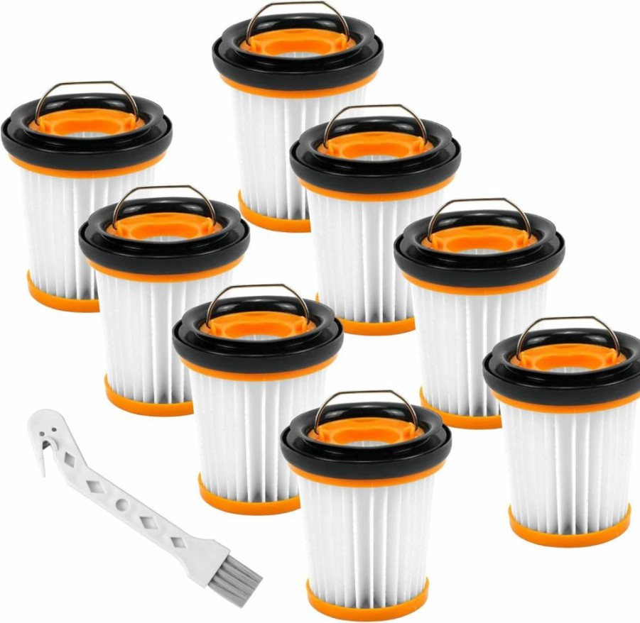 ATXKXE 8 Pack Replacement Filters + 1 Cleaning Brush Compatible with Shark Wandvac W1 S87 WV200 WV201 WV205 WV220, Fits Part # XHFWV200