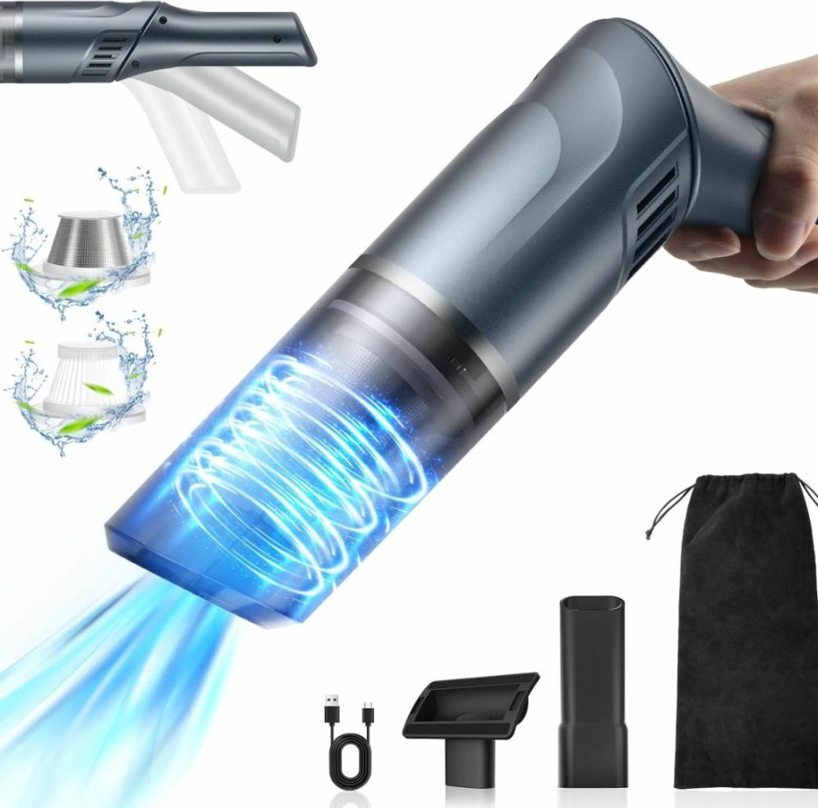 MZGO Cordless Handheld Vacuum Cleaner - 15000Pa Powerful Rechargeable Mini Vacuum with Brushless Motor for Car and Home Cleaning, Portable Lightweight Car Vacuum