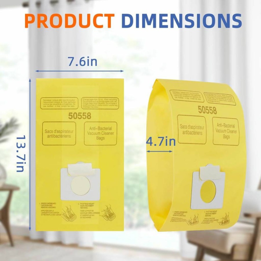 15 Pack Pulluty Vacuum Bags - Compatible with Kenmore 200/400/600/700/800 Series, Type C/Q Canister Vacuums (Model 5055, 50558) - HEPA Filter Replacement Bags