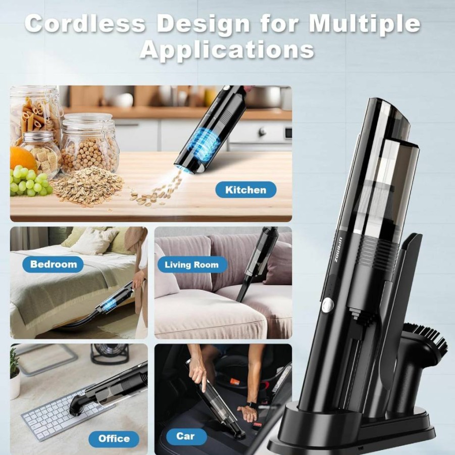 Upbooz 10Kpa Cordless Handheld Vacuum Cleaner - 2-Speed, Lightweight, 4-in-1 Portable Car Vacuum with Charging Dock for Pet Hair, Home, Office