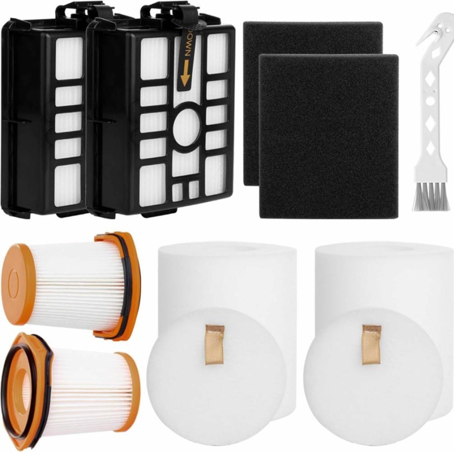 Willsunton 6-Pack Replacement Filters for Shark Wandvac WS642AE/WS640AE Cordless Vacuum - 2 Fabric, 2 HEPA Self-Empty Base, 2 Felt & Foam Filters