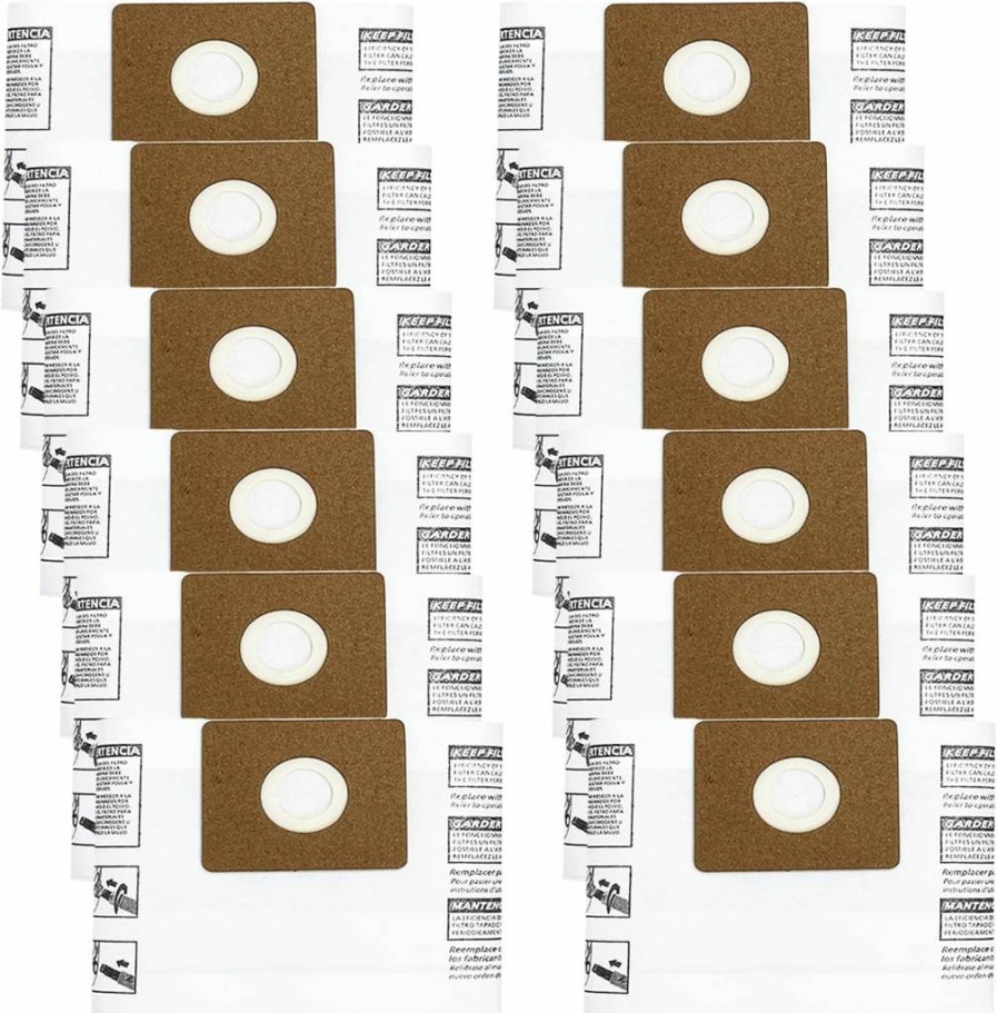 Zibopon 12 Pack Type A Filter Bags Compatible with Shop-Vac 1-1.5 Gallon Wet/Dry Vacuum, Replacement for Part# 9066700 9066733, Fits All Around Qas60 Model