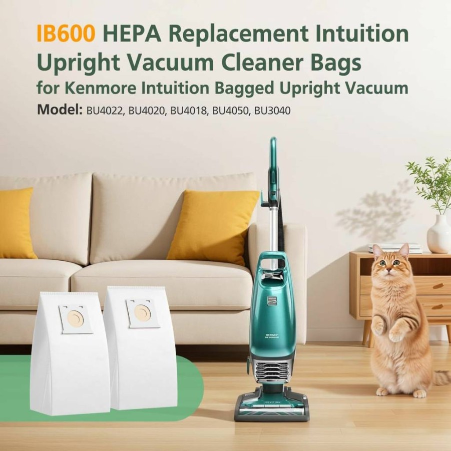 16Pack ISINLIVE HEPA Vacuum Bags Compatible with Kenmore Intuition BU4022 BU4020 BU4018 BU4050 BU3040 - Premium Filtration Replacement Bags for Upright Vacuums
