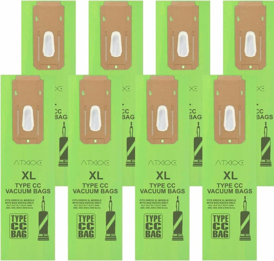 8 Pack ATXKXE Vacuum Cleaner Bags Compatible with Oreck XL Upright Vacuums, Replacement for Oreck Type CC Vacuum Bags