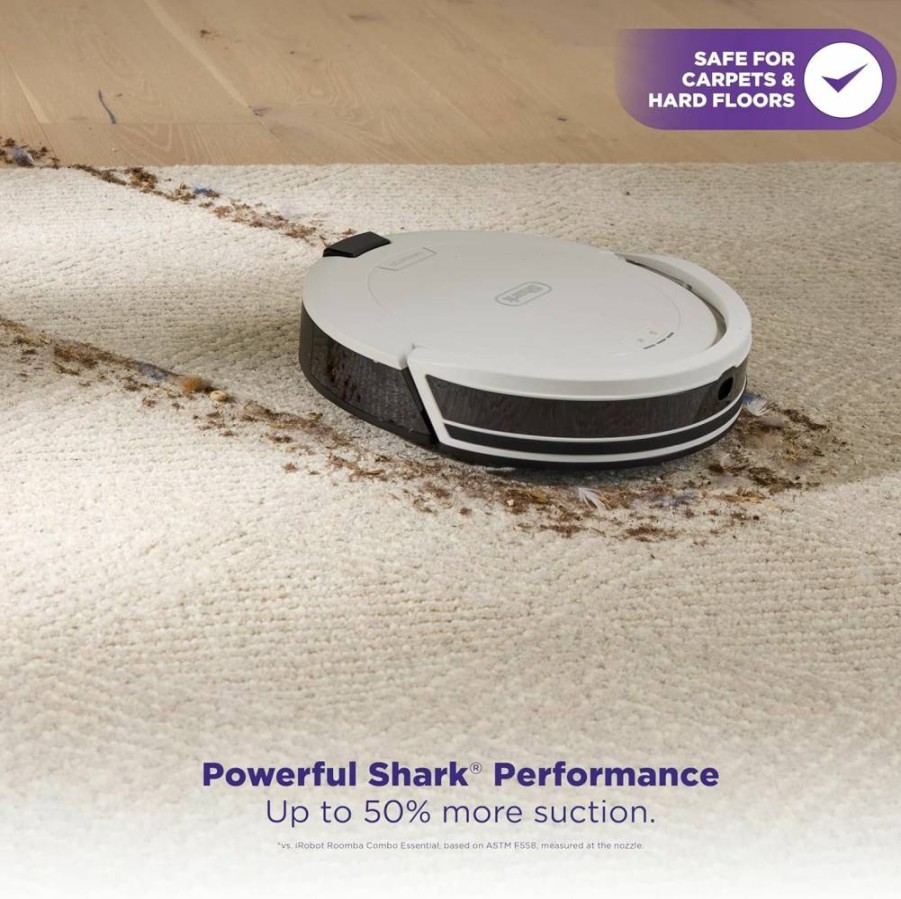 Shark RV2120AE Navigator Self-Empty Robot Vacuum with 60-Day Capacity, SmartPath Navigation, Anti-Hair Wrap Tech for Pet Hair, Works on Carpets & Hard Floors, Grey