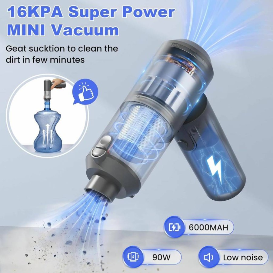 JYNSROU Arify Pro Cordless Car Vacuum Cleaner - 16000Pa Powerful Suction, 4-in-1 Foldable Handheld Vacuum with Brushless Motor, Rechargeable for Pet Hair, Car Seats, Home & Office Cleaning