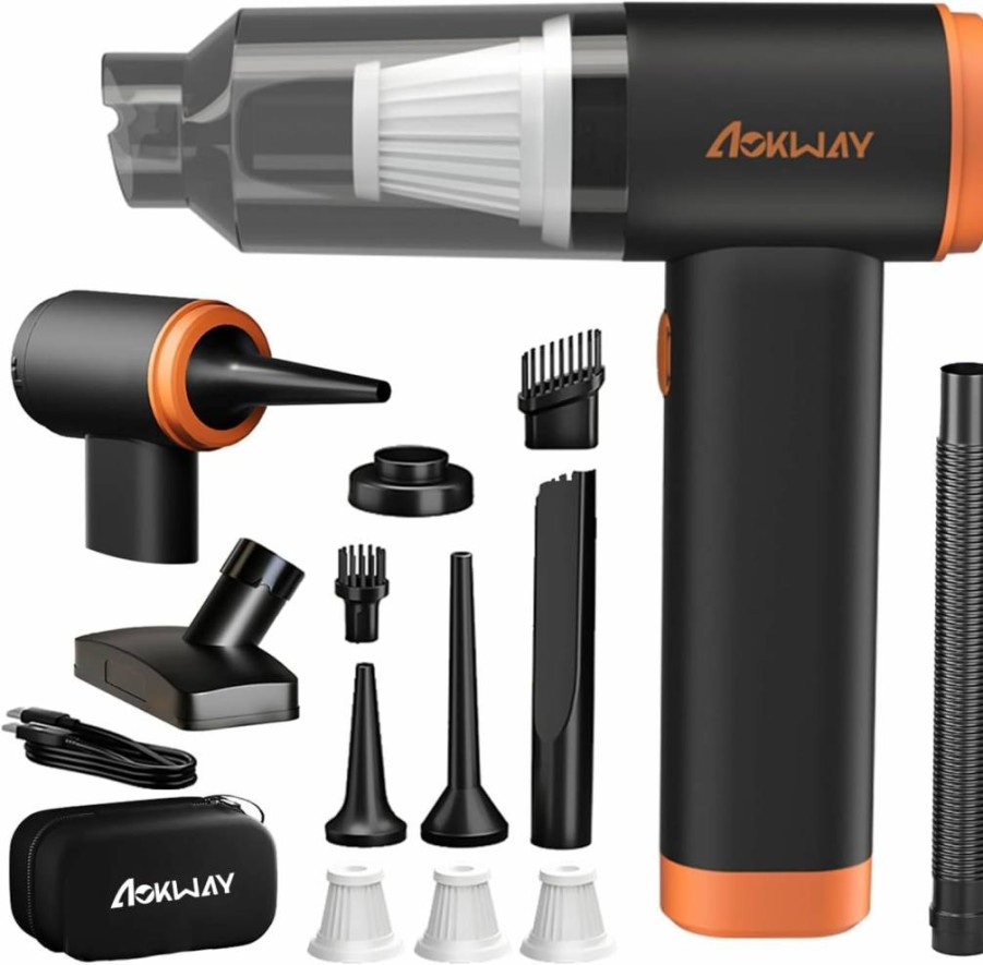 NecYINuoVe Cordless Handheld Vacuum Cleaner - Powerful Suction, Rechargeable, Lightweight for Car, Home, Office, Pet Hair, LED Light, Portable Black Vacuum