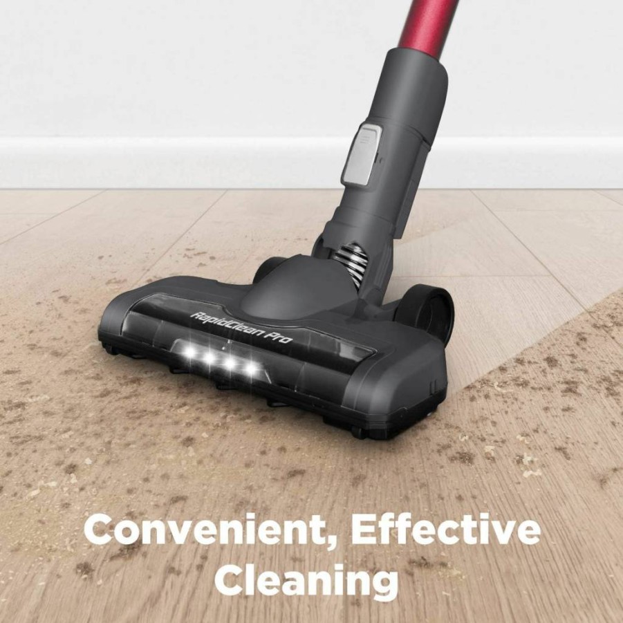 Eureka RapidClean Pro NEC186 Cordless Stick Vacuum Cleaner - Lightweight, Powerful Suction, Rechargeable, for Hard Floors & Pet Hair, Rose Red