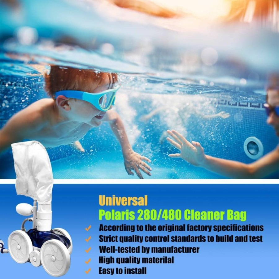 WMANSPA 3-Pack White Pool Cleaner Bags Compatible with K13, K14, K16, Tr28P, 280, 480 & Tank Trax Models - Durable All-Purpose Replacement Filter Bags