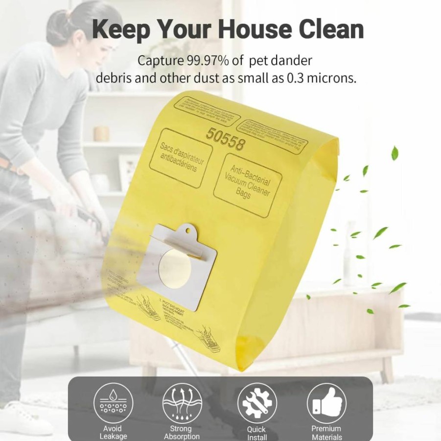 Improvedhand 10PCS Vacuum Cleaner Bags Compatible with Kenmore Canister Type C/Q 50555 50557 50558 & Type C-5, High-Quality Replacement Bags