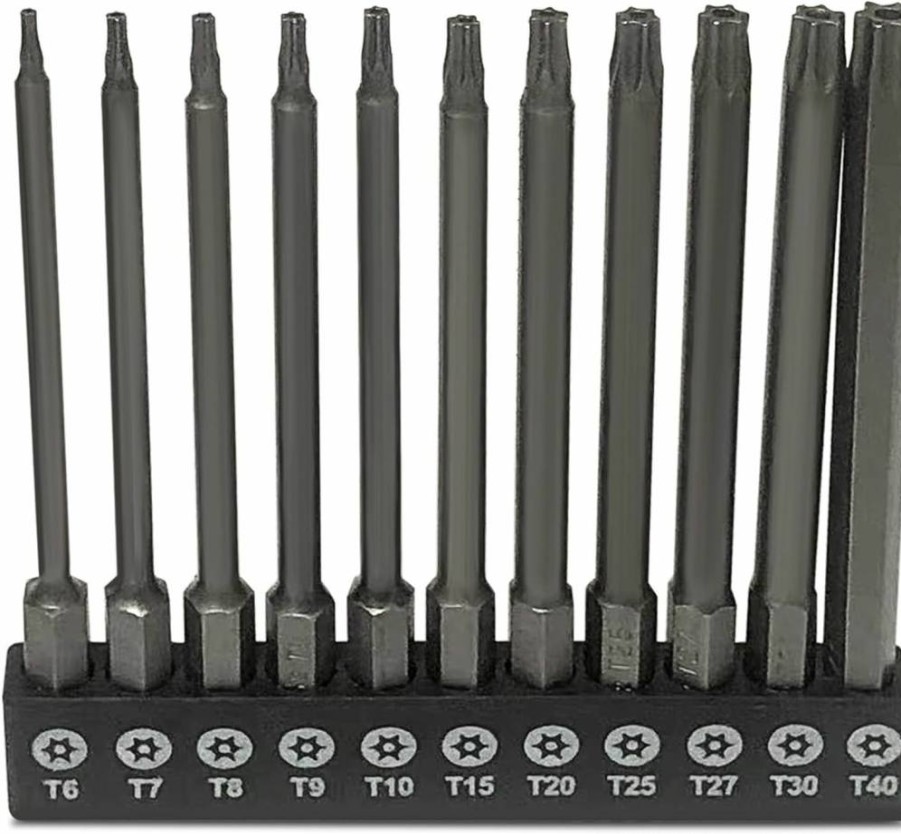 Aiyun 11-Piece S2 Steel Magnetic Security Bit Set for Shark Vacuum - T6 to T40 Star Driver Bits, 100mm Length, 4-Inch Screwdriver Accessories