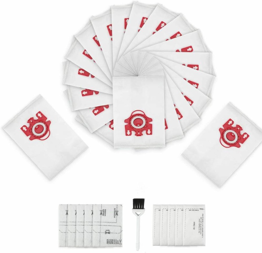 Improvedhand 10-Pack 3D Airclean Dust Bags with 3 Motor & Air Filters Compatible with Miele C1 C2 S200 S300 S500 S700 S4 S6 Series Vacuum Cleaners