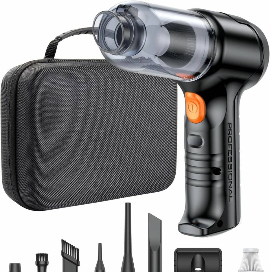 SEALIGHT Mini Car Vacuum Cleaner - Wireless, High Power Handheld Vacuum with Air Duster, Portable for Car, Home, Office, Pet Hair (Lightweight & Compact)
