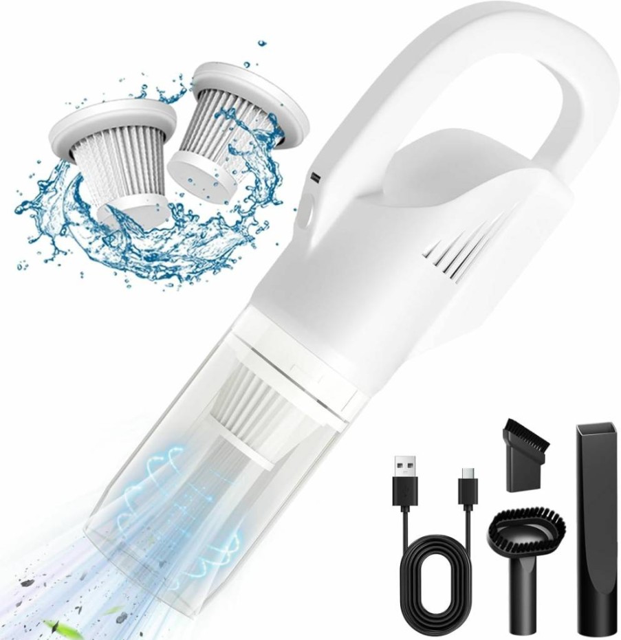HOLOGO Cordless Handheld Vacuum Cleaner - 16KPa Strong Suction, Lightweight & Portable, Rechargeable for Car, Pet Hair, Home, Office - Includes 2 Filters & Long Battery Life