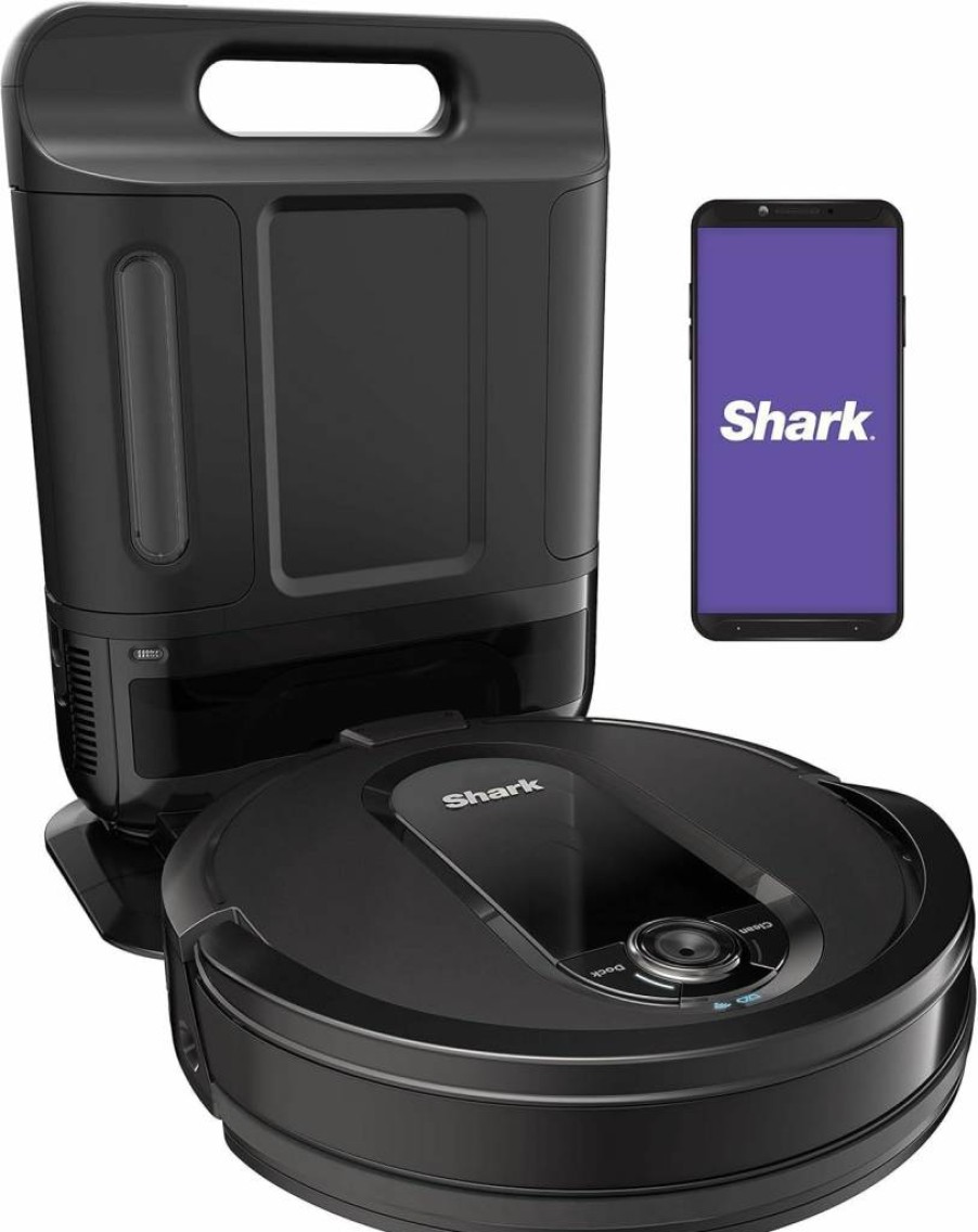 Shark Matrix Plus 2-in-1 Robot Vacuum and Mop with Sonic Mopping, Self-Empty Base, WiFi, Home Mapping, HEPA Filtration, for Pet Hair, Black/Silver (RV2610WA)