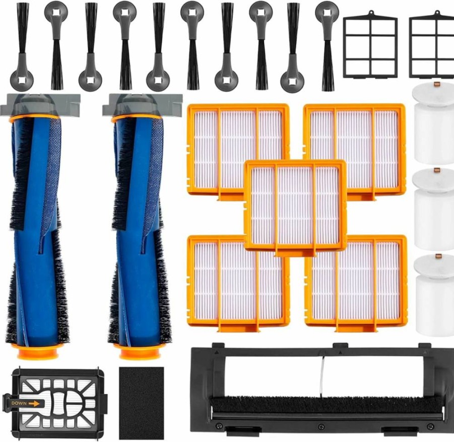 JoyBros Replacement Parts Kit for Shark Vacuum Av2610Wa Rv2610Wa Rv2410Wd - Includes 2 Main Brushes, 6 Side Brushes, 4 Filters, 3 Mop Pads, 2 Pre Filters & 1 Foam Filter