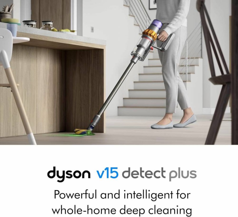 Dyson V15 Detect Submarine Cordless Vacuum Cleaner with Wet and Dry Cleaning, Yellow/Nickel