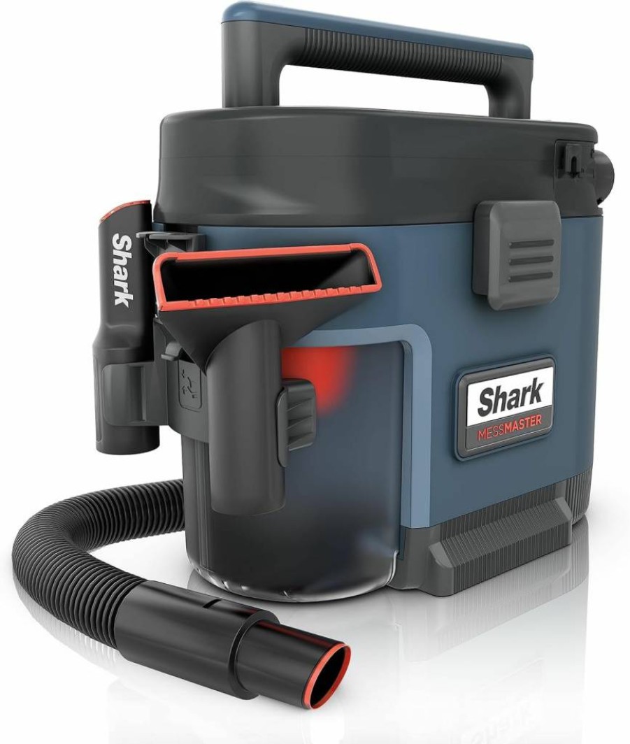 Shark VS101 Messmaster 1-Gallon Corded Wet Dry Vacuum with AnyBag Tech, Self-Cleaning & Ultra-Powerful Suction for Pets, Cars, Tough Wet/Dry Messes - Blue