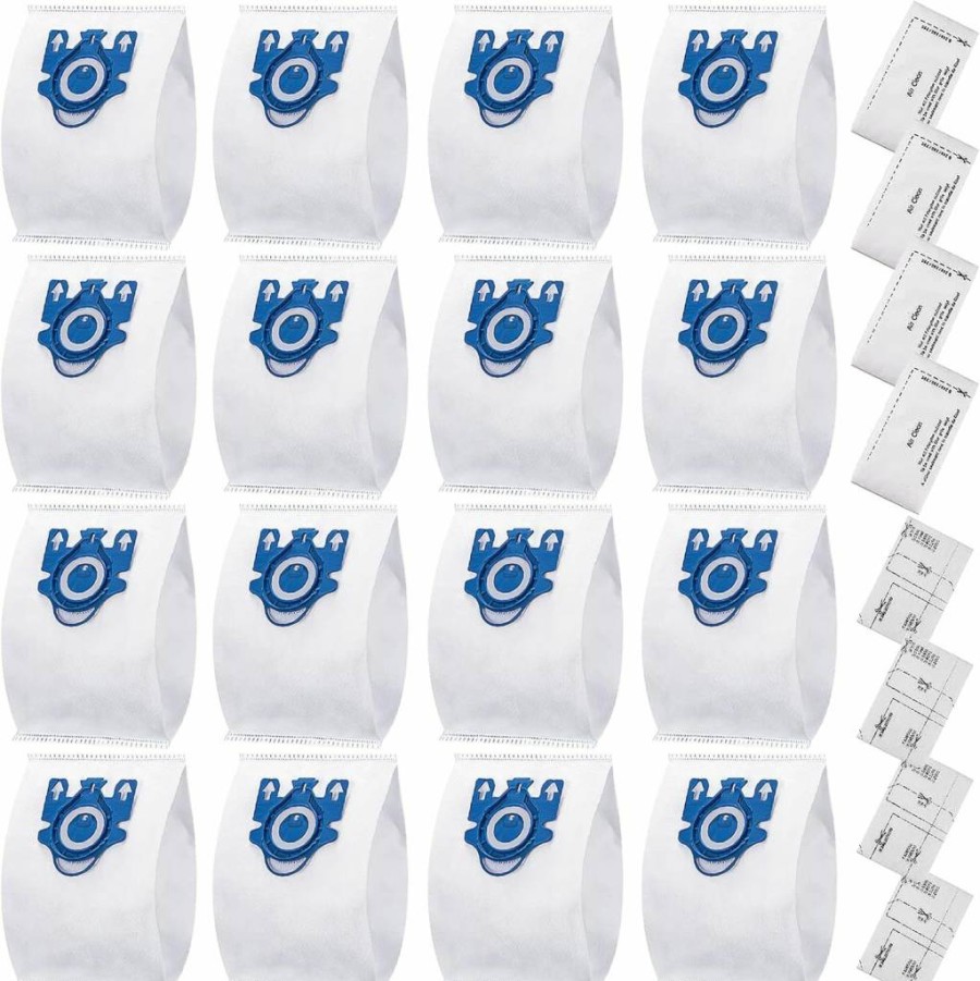16 Pack CauYien Vacuum Cleaner Bags with 4 Motor & 4 Airclean Filters Compatible with Miele Classic C1, Complete C1 C2 C3, S2, S5, S8 Series