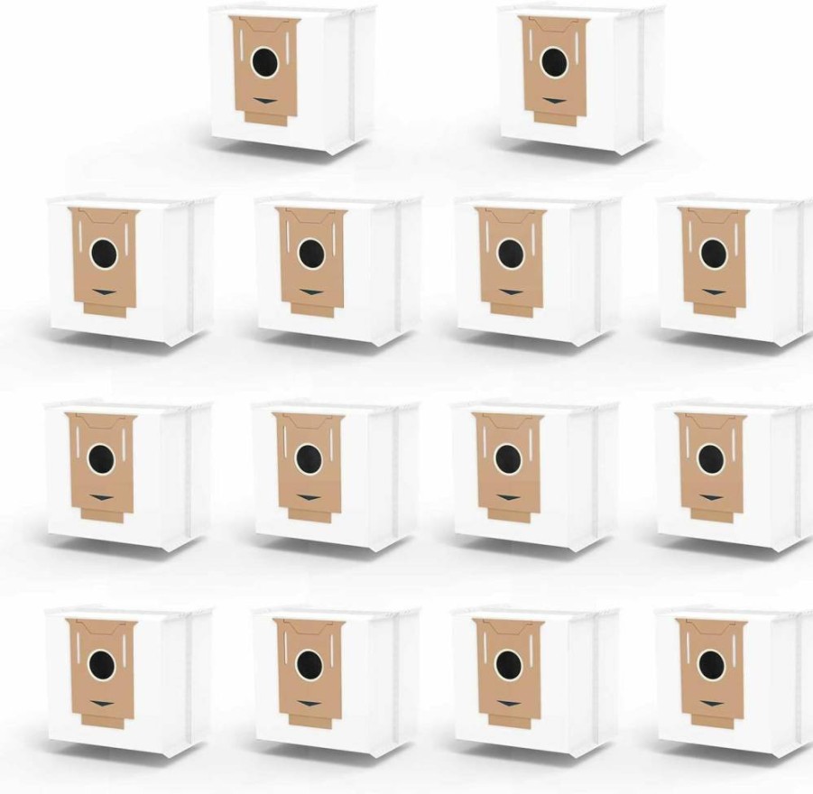 Bitionful 14 Pack T8 Vacuum Bags Compatible with Ecovacs Deebot T8, T8+, T8 AIVI, N8 Pro, N8 Pro Plus, DX93, DDX96 & Yeedi Vac Station 2.5L Auto-Empty Dustbin