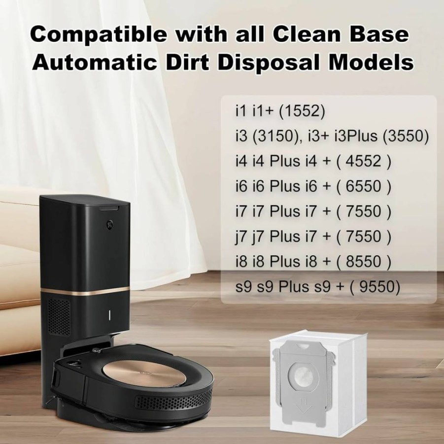 VBN 18 Pack Compatible with iRobot Roomba i7+, i8+, j7+, s9+ Auto Empty Dust Bags for Clean Base Automatic Dirt Disposal Replacement Parts
