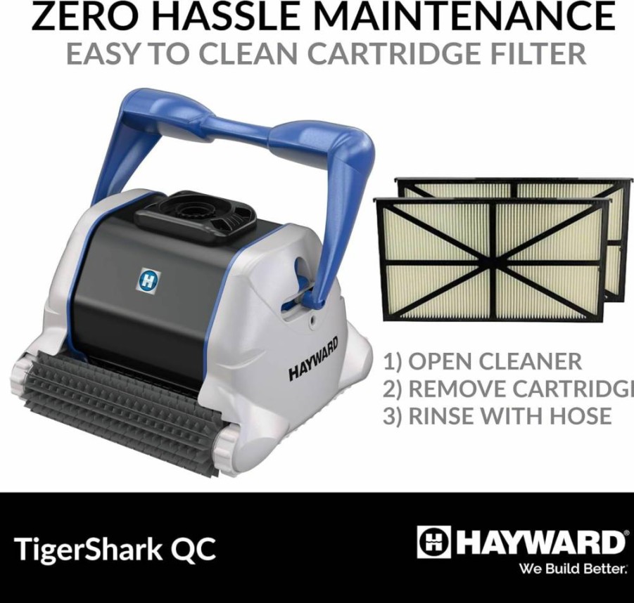 Hayward Tigershark QC Robotic Pool Cleaner for In-Ground Pools - Automatic Pool Vacuum with Quick Clean Technology, Up to 20x40 Ft Coverage